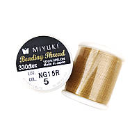 Нить для бисера Miyuki, катушка 50 м, №5, золото