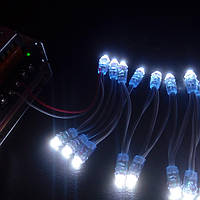 Білий світлодіод швидкого монтажу JL 0,1 W, 12В, IP65 6500К холодний білий