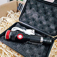 Ліхтар ручний Потужний Тактичний Т6 Bailong Металевий корпус USB Кишеньковий Фонарь Акумуляторний юсб Карманный 18650