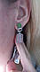 Срібні сережки-підвіски з рожевим кварцом і хризолітом., фото 3