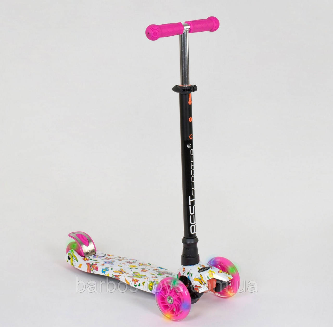 Самокат дитячий Best Scooter MAXI 24652/779-1396: 3 колеса, регулювання висоти, елементи, що світяться