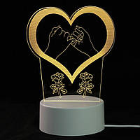 3D акриловая Светодиодная лампа-ночник, романтический подарок на Валентина. Декор для дома "heart"