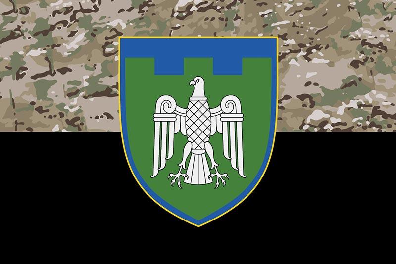Прапор 107 ОБрТрО ЗСУ камуфляж-чорний