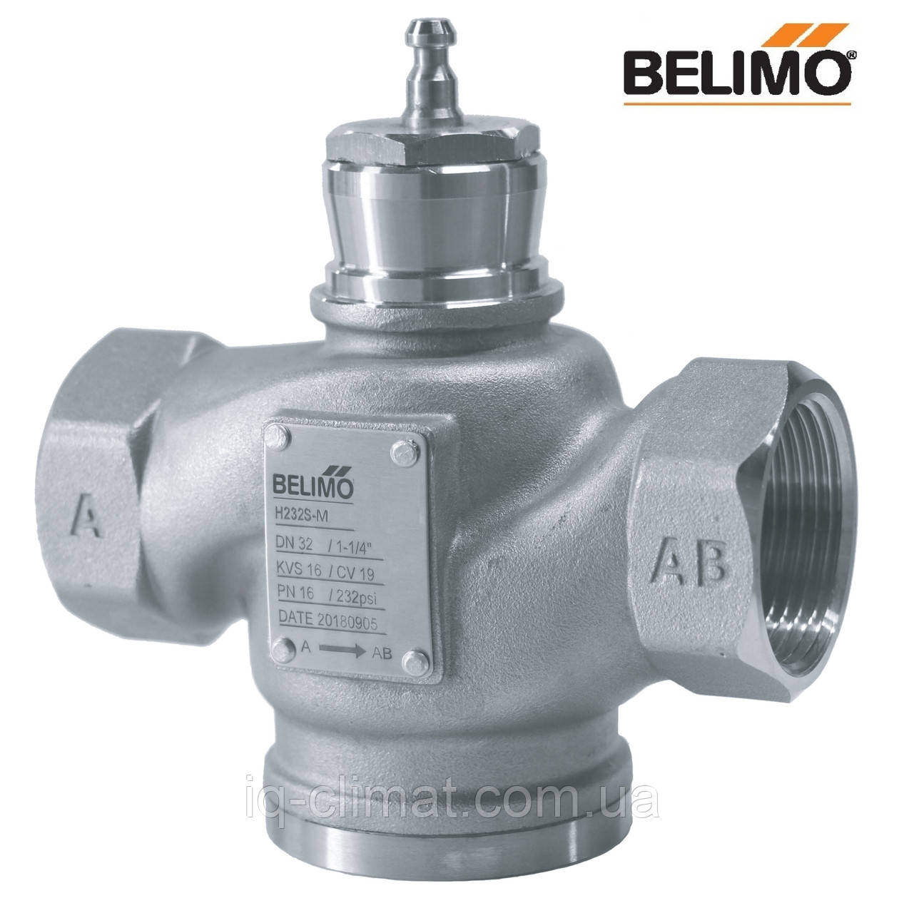 H232S-M двоходовий клапан Belimo з нержавіючої сталі, внутрішня різьба DN32, kVs-16