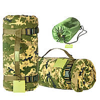 Тактический флисовый плед 150х180см Одеяло с чехлом для военных Туристическое Походное одеяло Цвет: пиксель