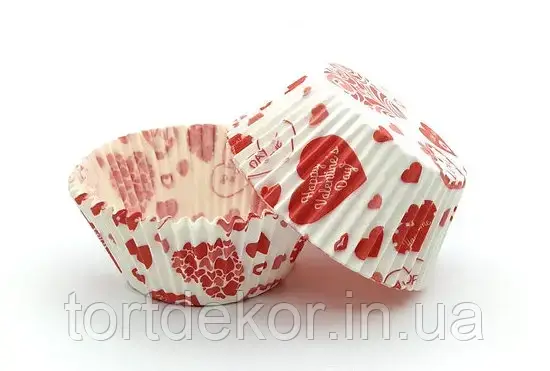 Паперова форма для кексу 50/30 З Днем Святого Валентина, 50шт, фото 1