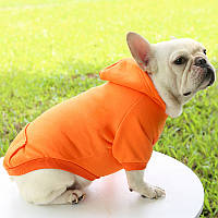 Толстовка с карманом для собак Pet Style "Однотон" Оранжевая