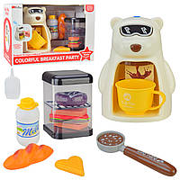 Кофеварка детская игровая 35844C Медведь, звук, аксессуары, продукты