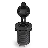 Монтажне гніздо прикурювача з кришкою в корпус, з дротами, фото 2