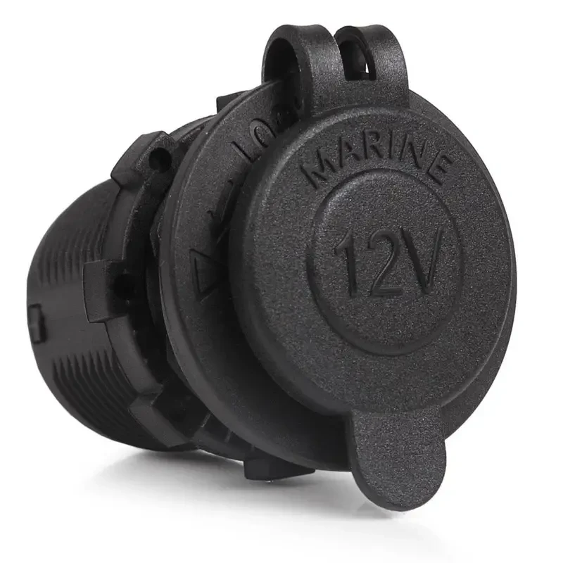 Монтажне гніздо прикурювача з кришкою в корпус, з дротами, фото 1