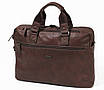 Шкіряна сумка портфель ділова для ноутбука і документів стильна містка, фото 2