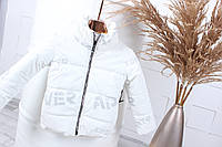 Демісезонна дитяча куртка ГОЛОГРАММА для дівчинки 4-8 років, білого кольору