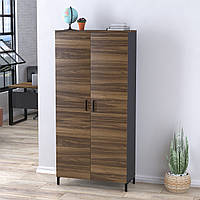 Шафа офісна з полицями для документів двостулкова LT-900-1900 каркас антрацид Loft Design Горіх Модена