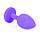 Анальна пробка Jawellery Small фіолетова з червоним каменем, фото 3