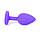 Анальна пробка Jawellery Small фіолетова з червоним каменем, фото 6
