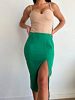 Элегантная длинная юбка с разрезом на боку, в расцветках и размерах