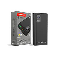 Внешний аккумулятор TITANUM 727S QC+PD 22.5W Black ёмкостью 20000 мАч (Quick Charge, Power Delivery)