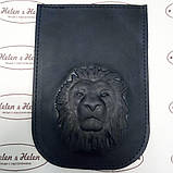 Клапан для міні сумочки 12*18. "Лев". Колір Темно-синій, фото 3