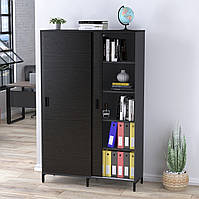 Шафа офісна для документів розсувна двостулкова LS-1200-1900 каркас антрацид Loft Design Венге Луїзіана