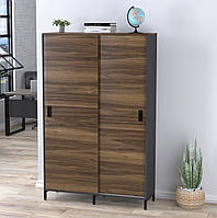 Шафа офісна для документів розсувна двостулкова LS-1200-1900 каркас антрацид Loft Design Горіх Модена
