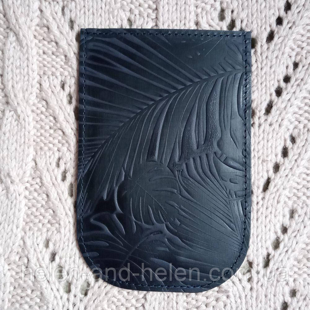 Клапан для міні сумочки 12*18. "Пальми". Колір Темно-синій, фото 1