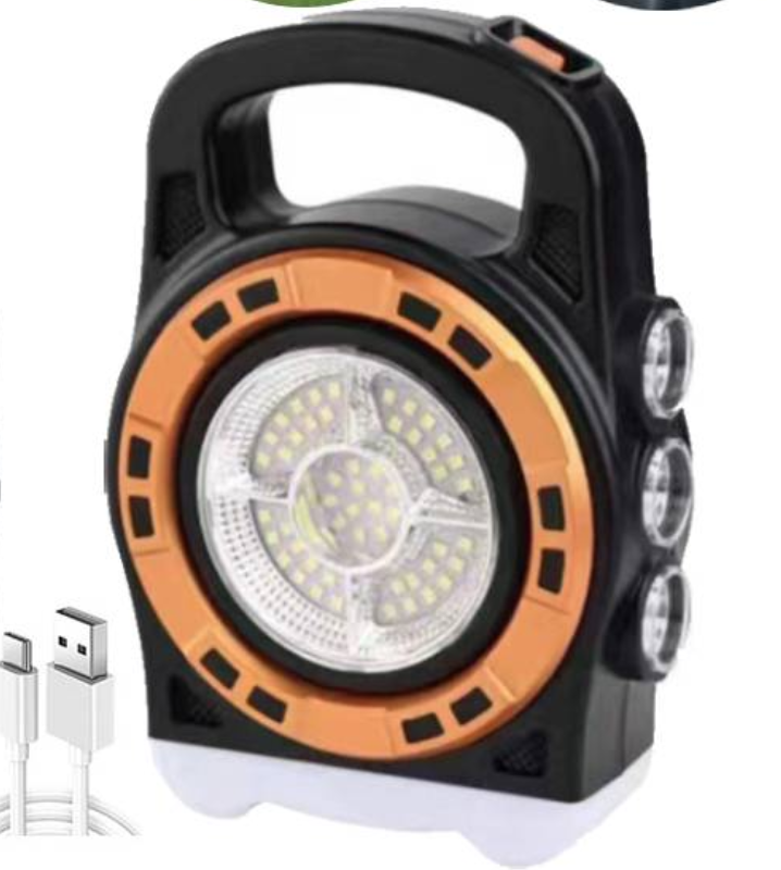 Світлодіодний ліхтарик на сонячній батареї з прожектором і Powerbank, фото 1