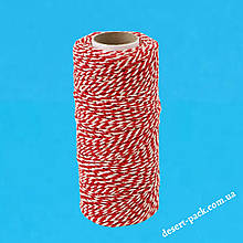 Шпагат джутовий (100 метрів) червоно-білий