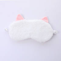Пухнаста маска для сну котик пушистая маска для сна