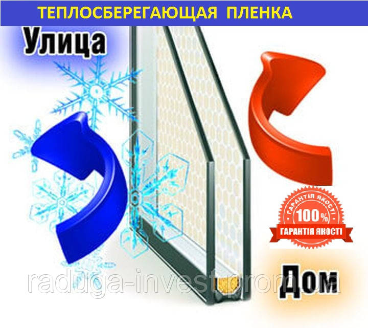 Енергоощадна теплоощадна плівка для вікон 6 м Х1.10 м (комплект),25 мкрн,Франція 6 мх1м