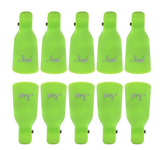 Прищіпки для зняття гель лаку, зелені