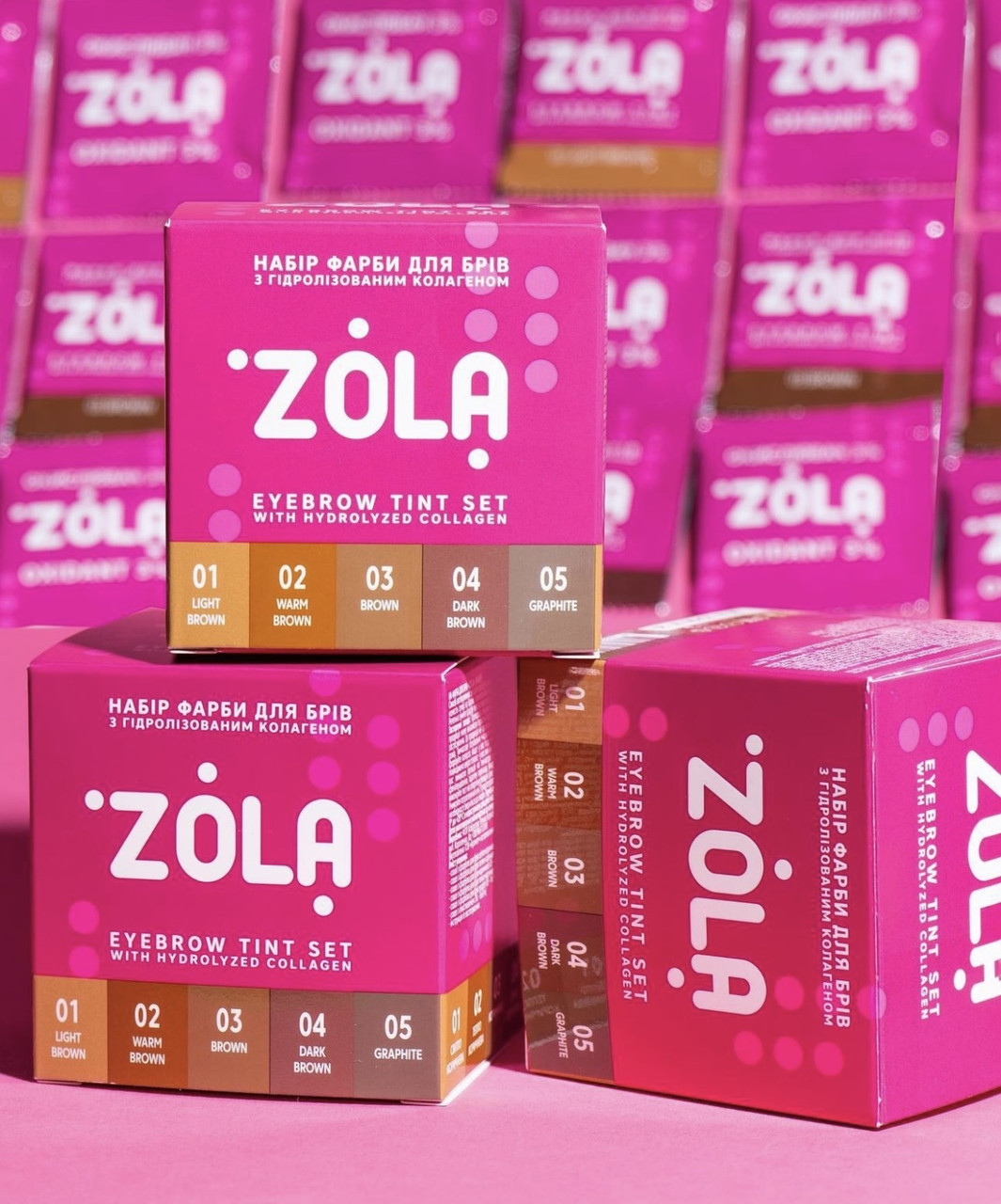 Фарба для брів "ZOLA", набір 5 фарб