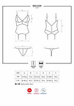 Сатиновий мереживний корсет Obsessive 810-COR-2 babydoll & thong L/XL, білий, корсет, танга, фото 3
