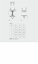 Еротичний костюм гепарда Obsessive Gepardina 3 pcs costume L/XL, чорний, хутряна обробка, монокіні, фото 3