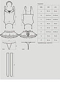 Еротичний костюм покоївкою з спідницею Obsessive Housemaid 5 pcs costume L/XL, чорно-білий, топ з подв, фото 3