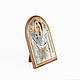 Ікона Покров Пресвятої Богородиці 8,5х10,5см аркової форми на пластиковому кіоті, фото 2