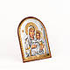 Єрусалимська Ікона Божої Матері 8,5х15,5см аркової форми на пластиковому кіоті, фото 3