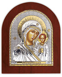 Казанська Ікона Божої Матері 20х25см в срібному окладі з позолотою