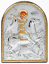 Ікона Георгій Переможець Змієборець 16,3х21,3см аркової форми без рамки на дереві