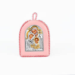 Ікона Святе Сімейство 4,5х6см на розовій подушечці