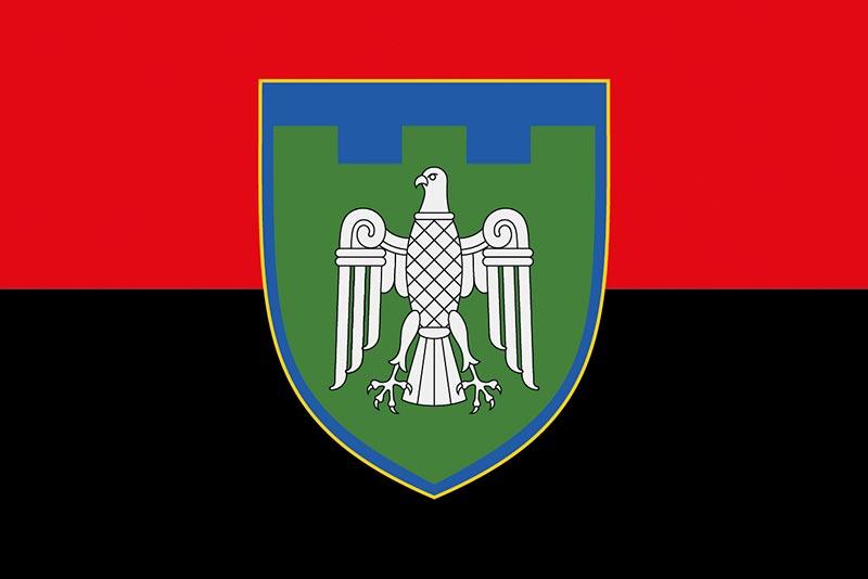 Прапор 107 ОБрТрО ЗСУ червоно-чорний
