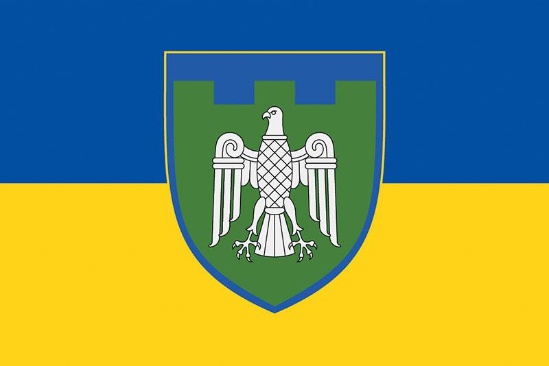 Прапор 107 ОБрТрО ЗСУ синьо-жовтий
