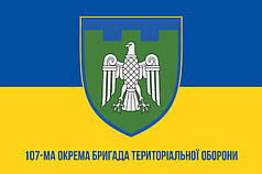 Прапор 107 ОБрТрО ЗСУ синьо-жовтий 1