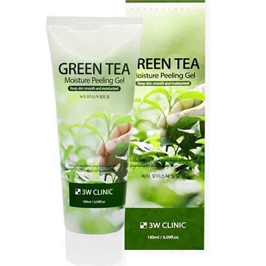 Зволожувальний пілінг-гель з екстрактом зеленого чаю 3W CLINIC Green Tea Moisture Peeling Gel 180 мл