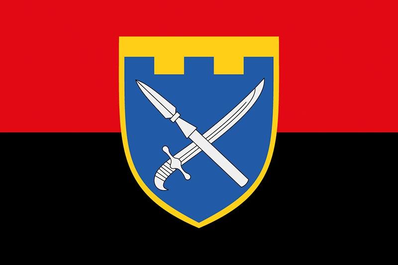 Прапор 109 ОБрТрО ЗСУ  червоно-чорний