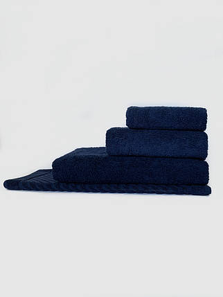 Комплект махрових рушників  Синій темний, фото 2