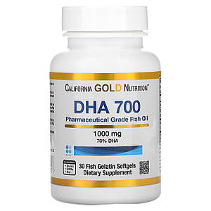 Жирні кислоти ДГК California Gold Nutrition DHA 700 Fish Oil Pharmaceutical Grade 30 капс.