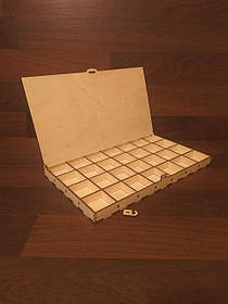 Шкатулка для прикрас 28 секцій 220х384х28мм