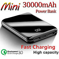 Power Bank 30000 mAh мини-зеркальный цифровой экран