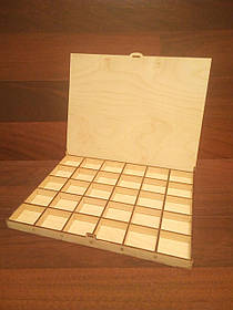 Шкатулка для прикрас 30 секцій 225х300х22мм