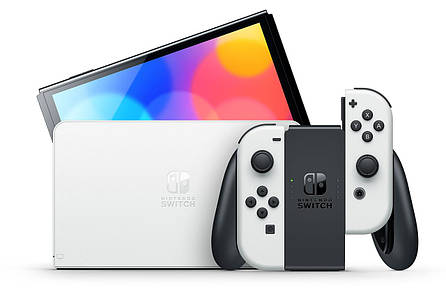 Портативна ігрова приставка Nintendo Switch OLED with White Joy-Con (045496453435), фото 1